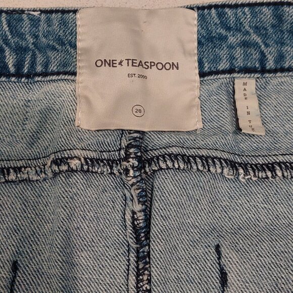 One Teaspoon Designer Light Blue Denim Mini Skirt Women's Size 28 - Picture 11 of 13